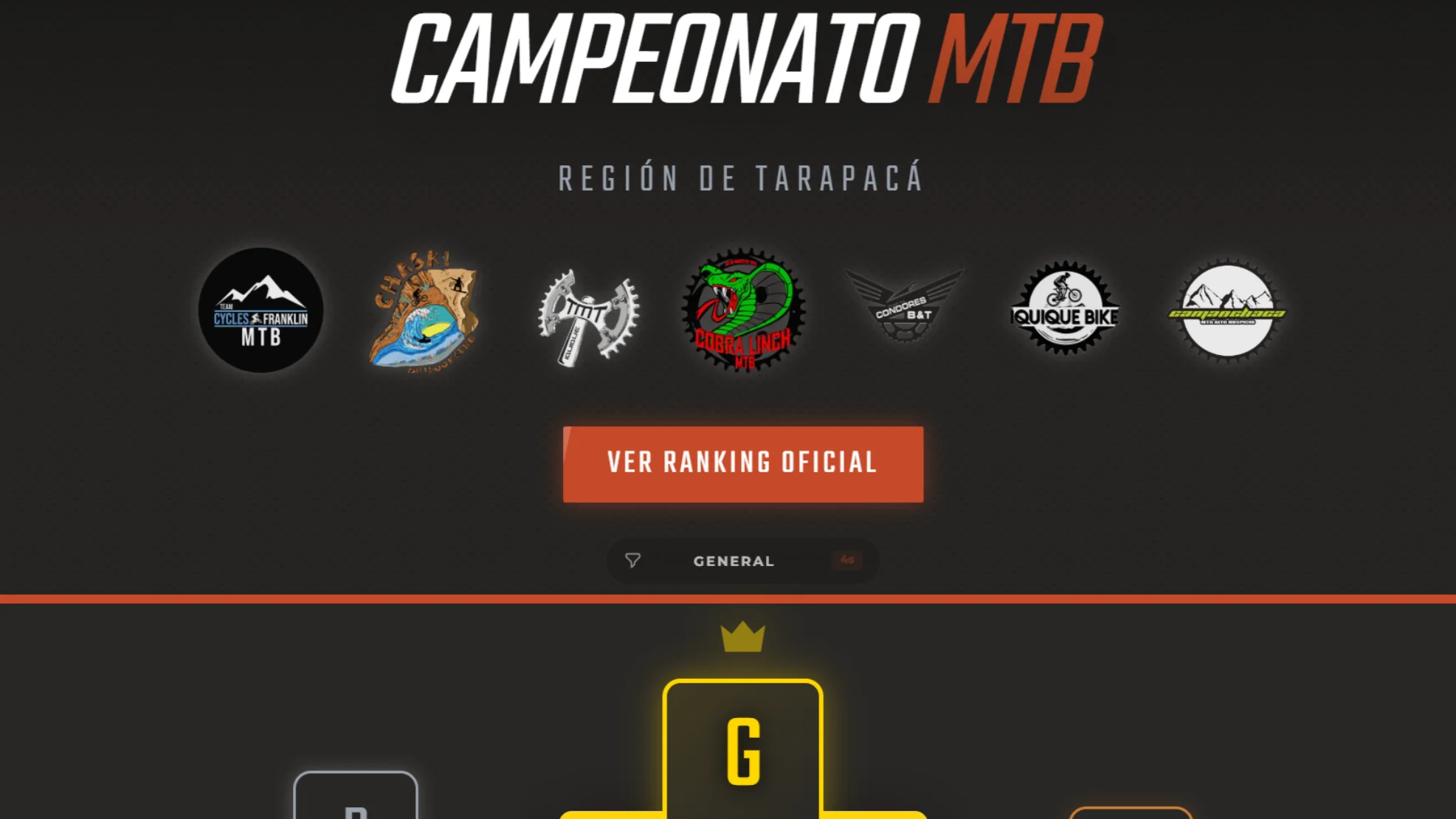 Campeonato Regional MTB - Captura de pantalla de la interfaz